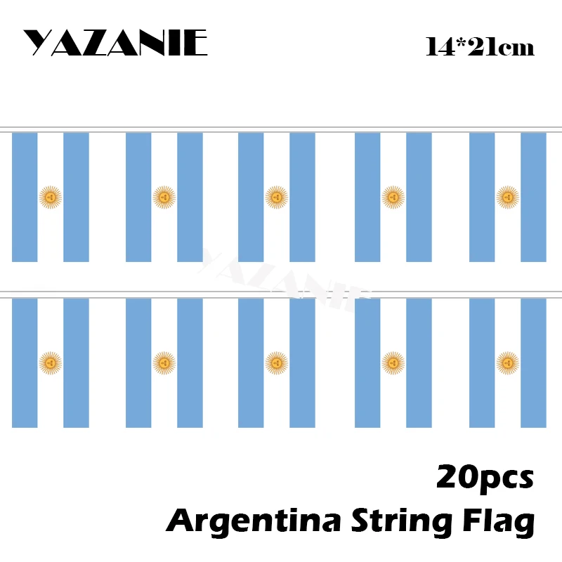 YAZANIE 14*21 см 20 шт аргентинский цветной флаг на шнурке маленький изготовленный
