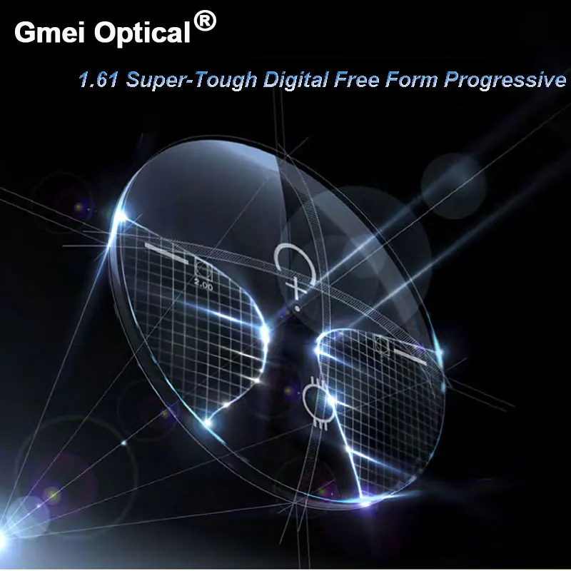 1 61 super tough digital free form progressive no line multi focal prescription customized optical lenses with ar coating 2 pcs free global shipping