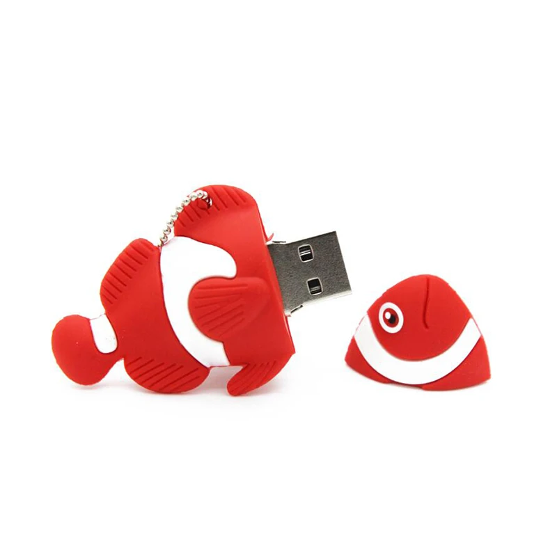 Usb флеш накопитель в виде милых мультяшных животных рыбок карта памяти с реальной
