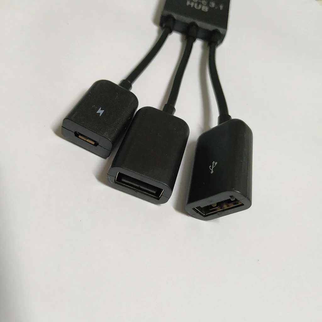Кабель типа C 20 см 3 в 1 USB Type OTG Хост к Micro + 2x USB2.0 Женский кабель концентратор Шнур