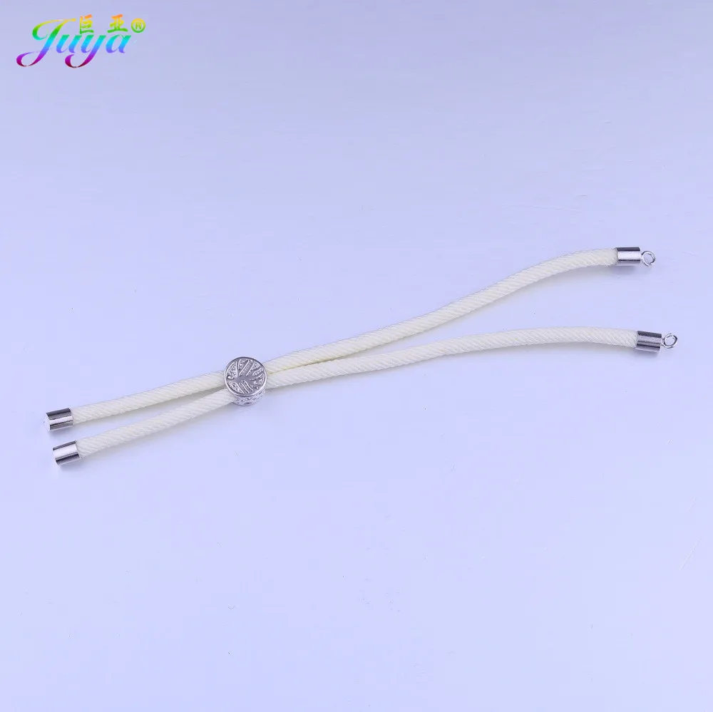 white gold Beige Juya, 6 цветов, макраме, шнур, нить, веревка, цепь, дерево жизни, слайдер, бусины, регулируемые цепи для женщин, очаровательные браслеты, изготовление - Цвет: white gold Beige