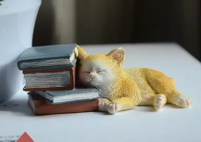 yellow cat 2 Оригинальная сельская ферма животные 11 комплектов милый мультяшный питомец коробка кошки Спящая ловушка крыса фигура микро-пейзаж Настольный подарок - Цвет: yellow cat 2