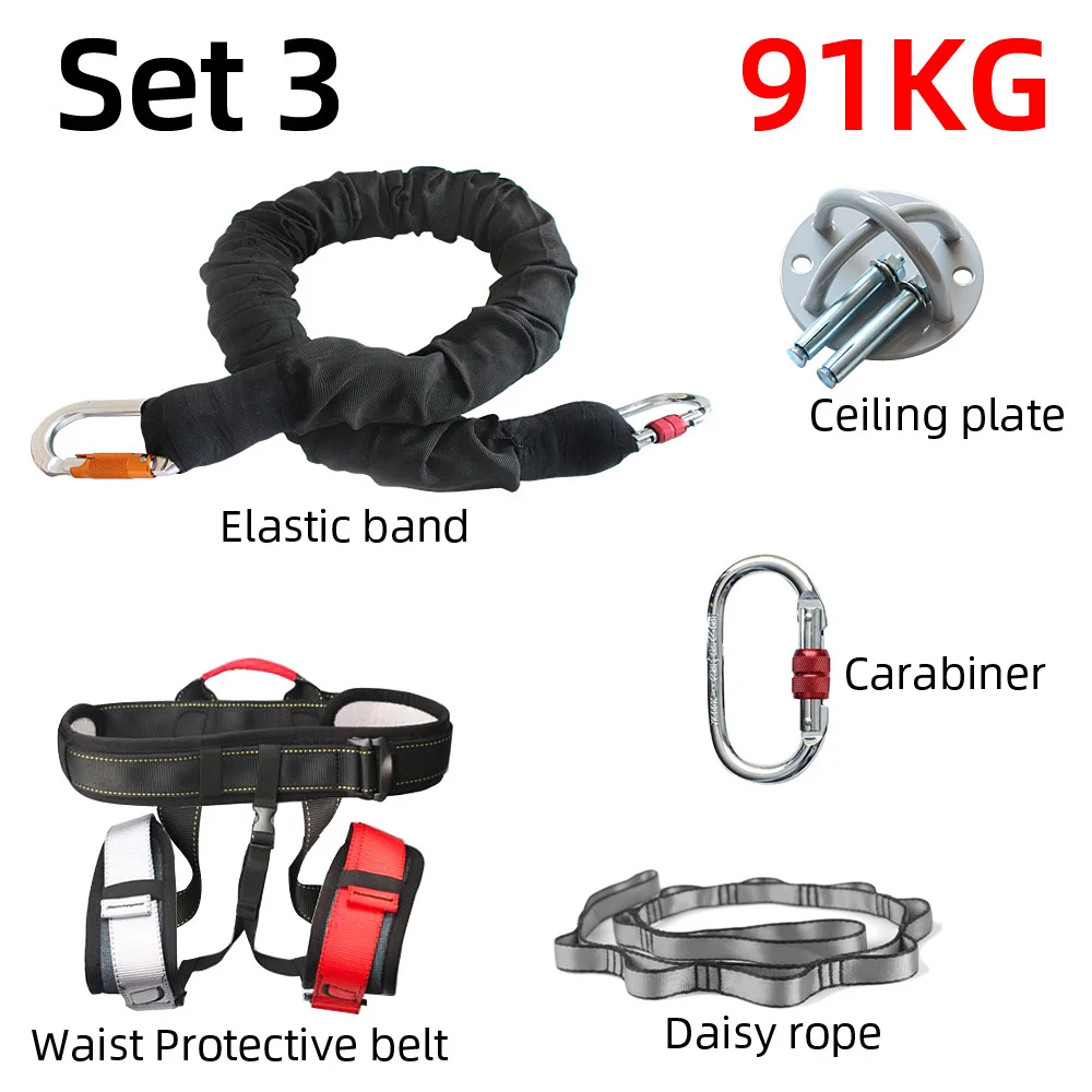 Set 3 91KG Type Новинка, АЭРОСЪЕМКА для фитнеса, йоги, банджи, танца, тренировки, тренировки, пилатеса, эластичный подвес, слинг, тренажер, Тяговая веревка - Цвет: Set 3 91KG Type
