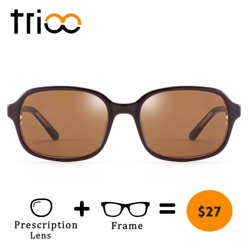TRIOO элегантные коричневые очки для близорукости женские вождения UV400 глаз