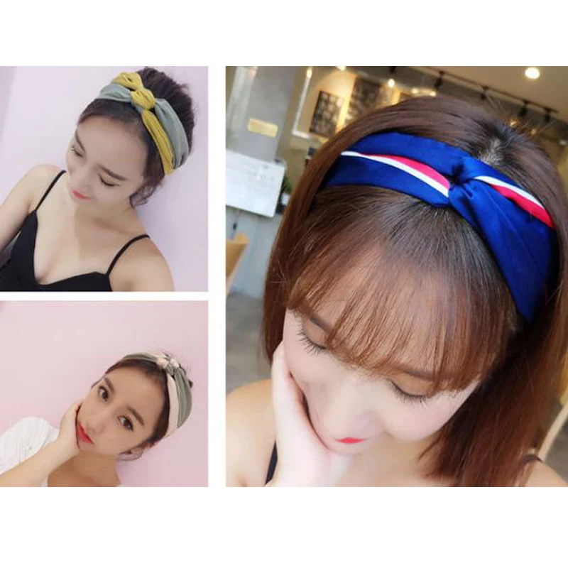 

2pcs Floral Printed Headband Twisted Cross Headwear Fabric Elastic Turban Hairband Bohemian Chiffon Hair Accessories Head Wrap