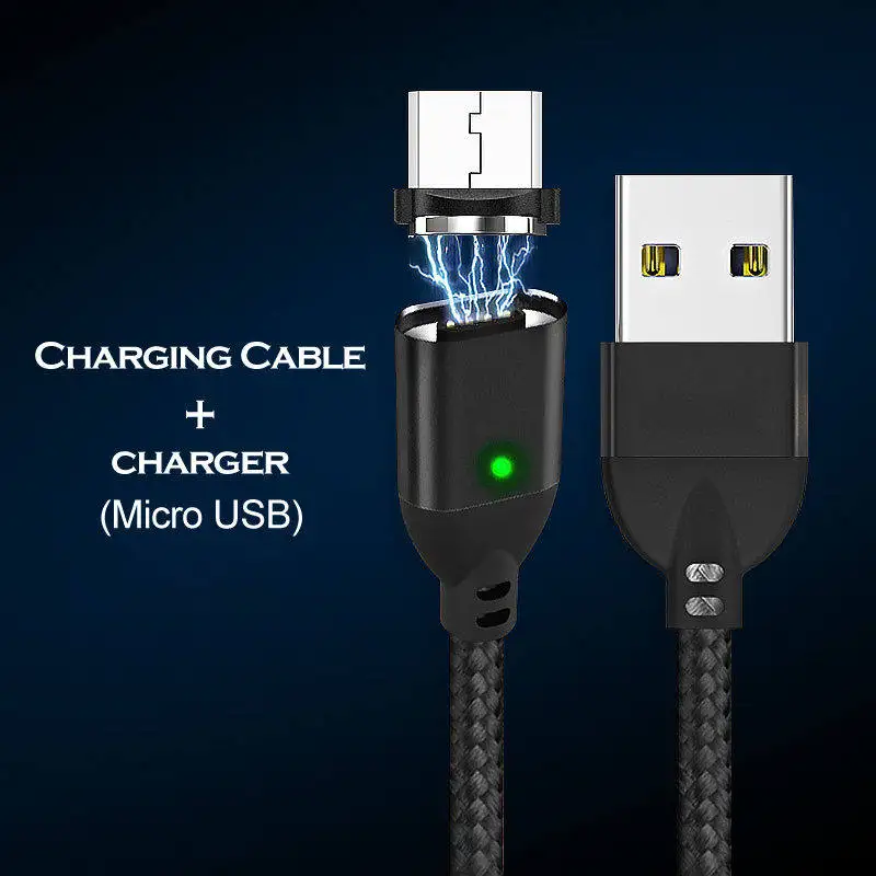 Black For Micro Магнитный кабель 3А для быстрой зарядки 3,0 USB кабель провод для быстрого заряда type C Micro USB C кабель для передачи данных для iPhone samsung Xiaomi huawei - Цвет: Black For Micro