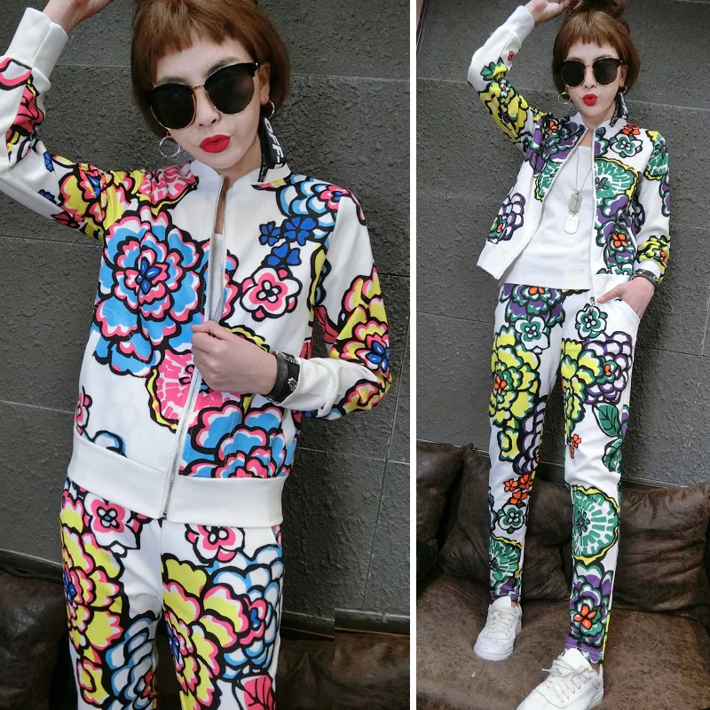 Осенниеспортивные комплекты модные повседневные женские спортивные костюмы 2019