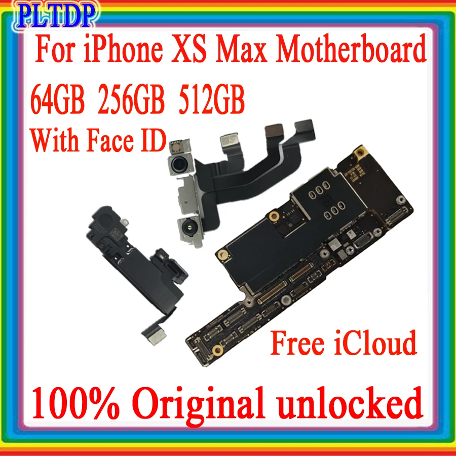 

Для iPhone XS Max разблокированная материнская плата с одной/двойной картой Face ID, 100% оригинальная основная логическая плата, Хорошая рабочая плас...