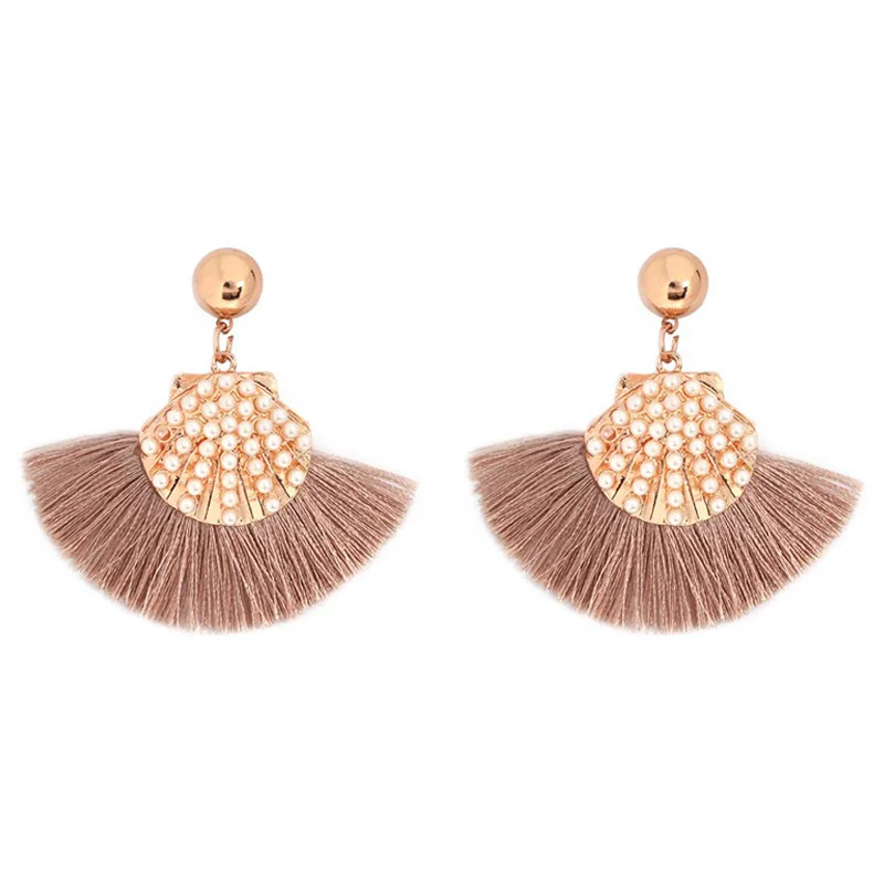 28 Lalynnlys Boho Эффектные серьги с кисточками в виде глаз для женщин и девочек, красочные серьги с бахромой, свадебные ювелирные изделия ручной работы, бижутерия E59561 - Окраска металла: 28