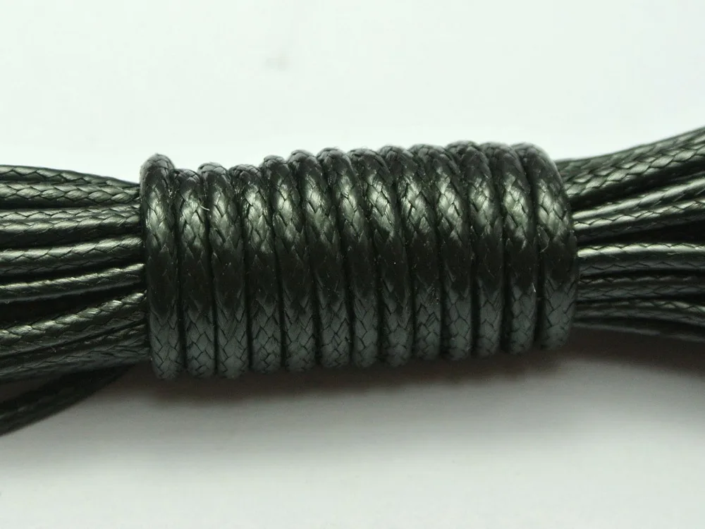 10 метров черный корейский вощеный шнур нить 2 мм для браслета ожерелье|cord rope|thread