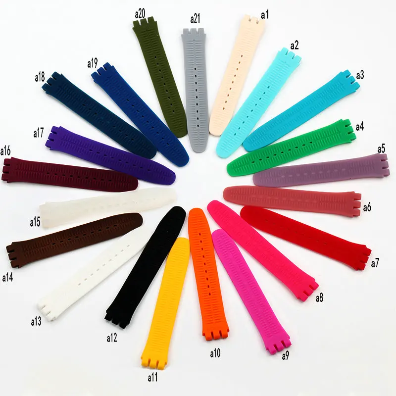 Плюс ремешок резиновый 17 19 мм для часов Swatch аксессуары мужчин и женщин | Наручные