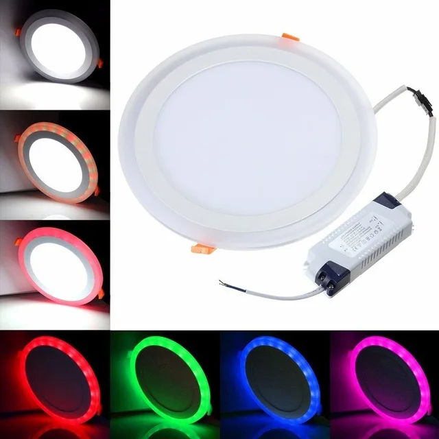 Ультра тонкий 6 Вт 9 16 24 двойной Цвет RGB светодиодный Панель светильник Concea