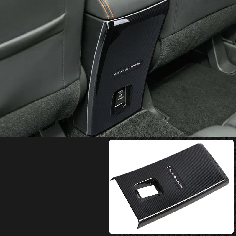 carbon fiber 1pcs Центральный рычаг управления подлокотник розетка панель блесток анти-kick pad интерьерные аксессуары для Mitsubishi ECLIPSE CROSS - Цвет: carbon fiber 1pcs