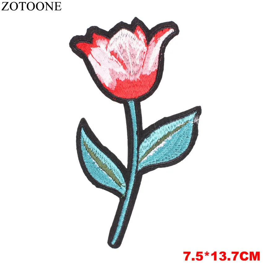 ZOTOONE патч для одежды 1 шт. большой красный цветок розы вышитый патч DIY Железо На пришить ткань ремонт одежды для свадьбы патч