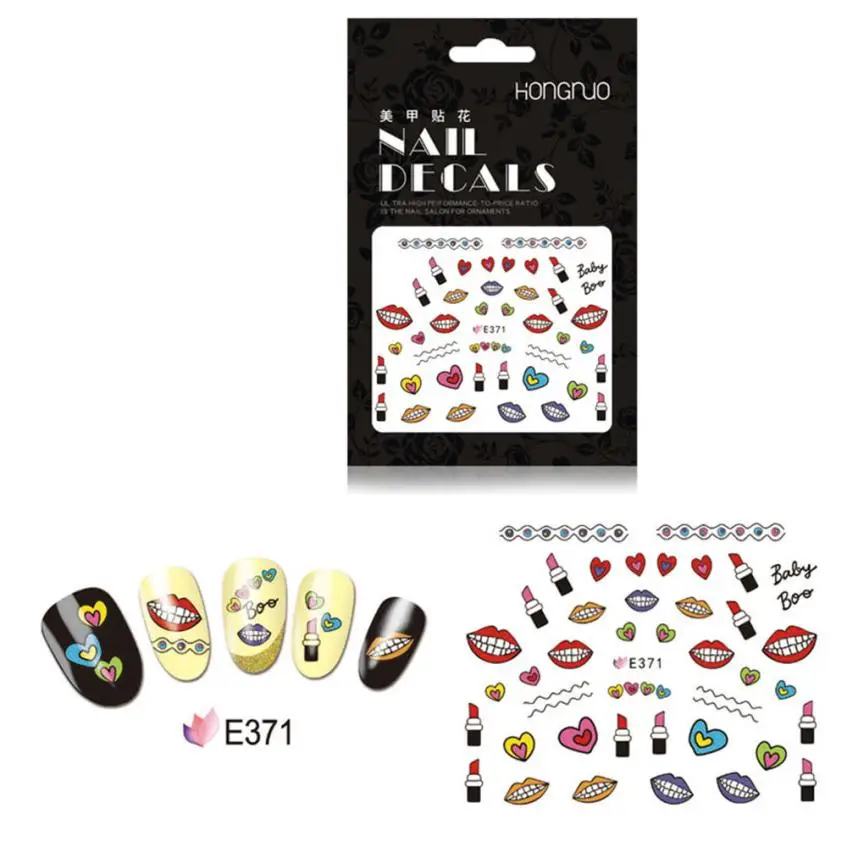 OutTop 2018 Hongnuo цветок стикеры 3D на ногти Nail Art Наклейки Маникюр золото/серебро