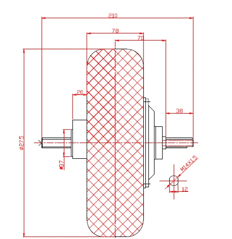 10 дюймов 24V 36V 48V DC бесщеточный мотор ступицы колеса с шиной