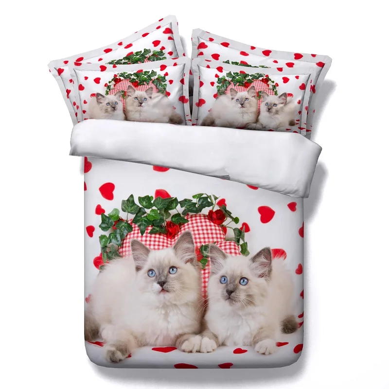 4 шт. комплект постельного белья с 3d изображением кота|king size|bedding setdesigner bedding sets |