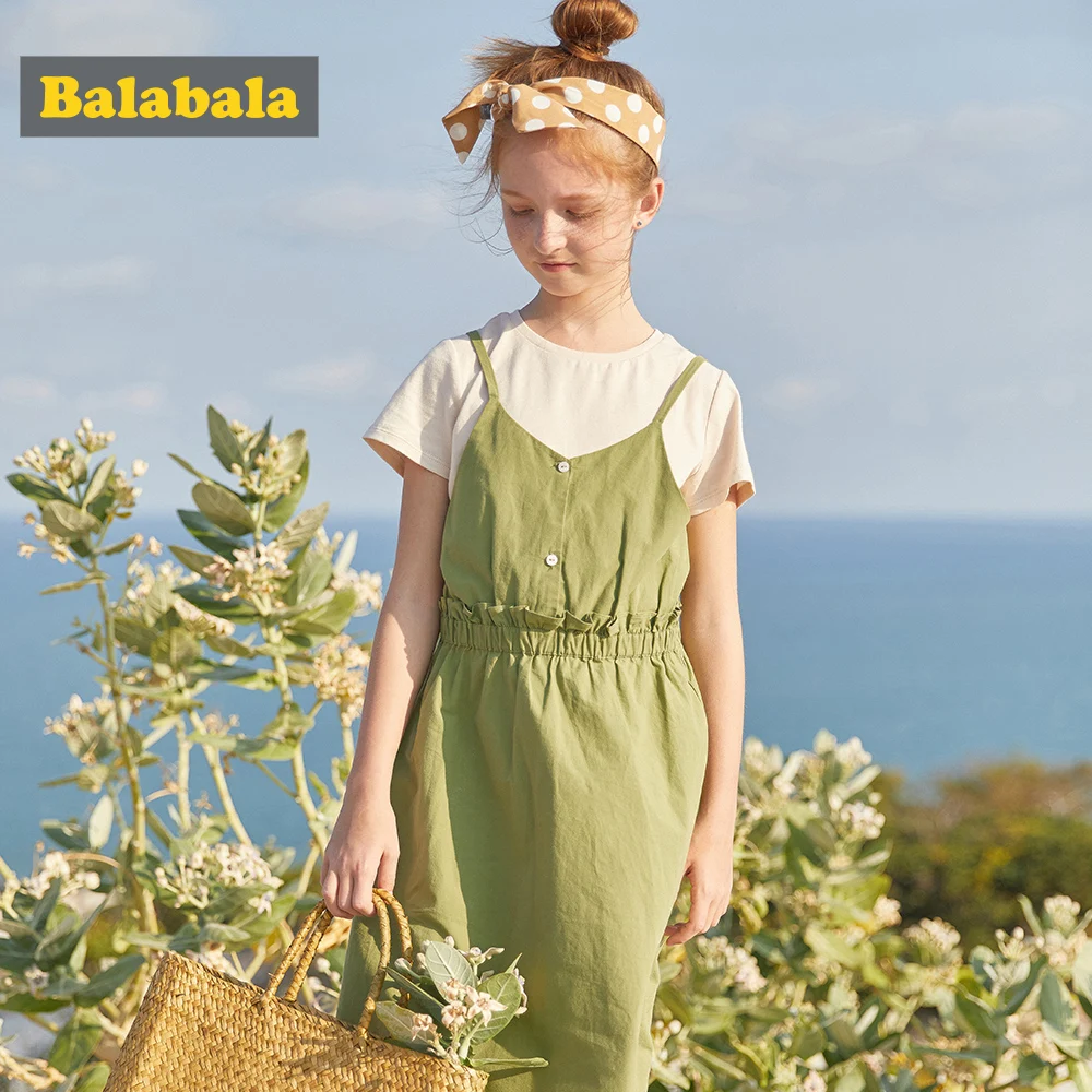 Balabala комплект детской одежды костюм для девочек платье лето 2019 новый детский
