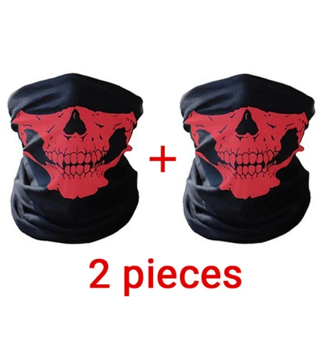 Red Маска для верховой езды велосипеда тренировочная маска, новая модная детская одежда, 2 шт. Череп Призрак Маске Байкер R защитный лицевой щиток ветрозащитная уход за кожей лица маски, шарфы - Цвет: Red