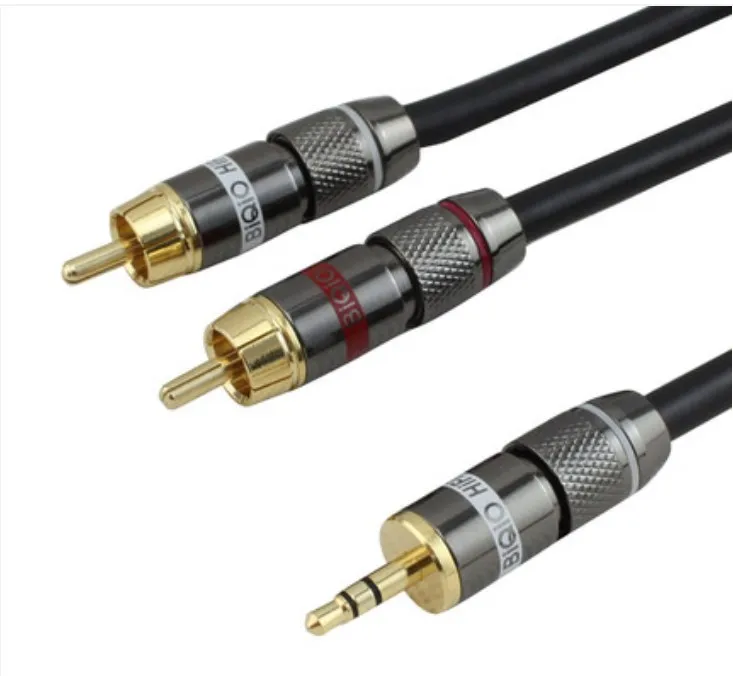 1 шт. RCA кабель с 2rca на 3 5 мм аудиокабель rca разъемом Папа папа aux для усилителя
