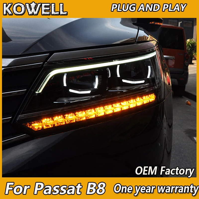 Автомобильные фары KOWELL для VW Passat B8 2016 2018 America CC светодиодный ные DRL биксеноновые