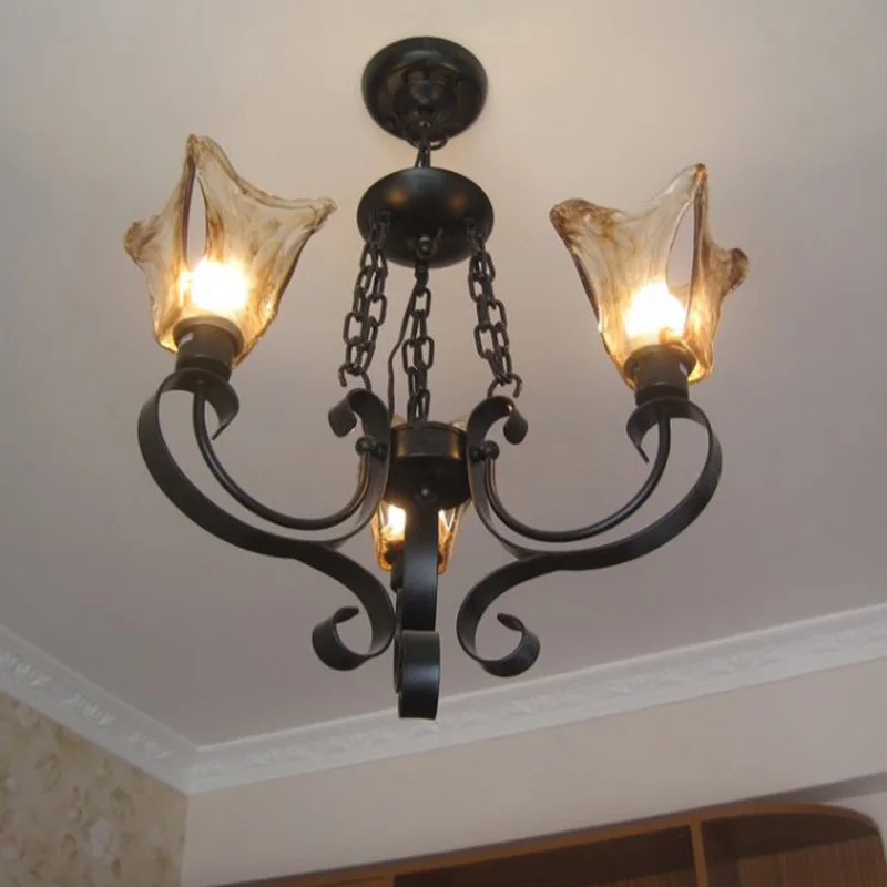 Винтажный стеклянный подвесной светильник с подвеской на лестничной цепочке для