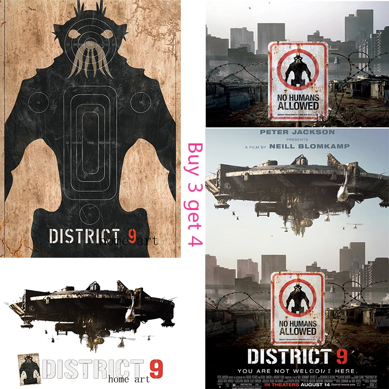 Плакат DISTRICT 9 четкое изображение настенные наклейки украшение для дома хорошее