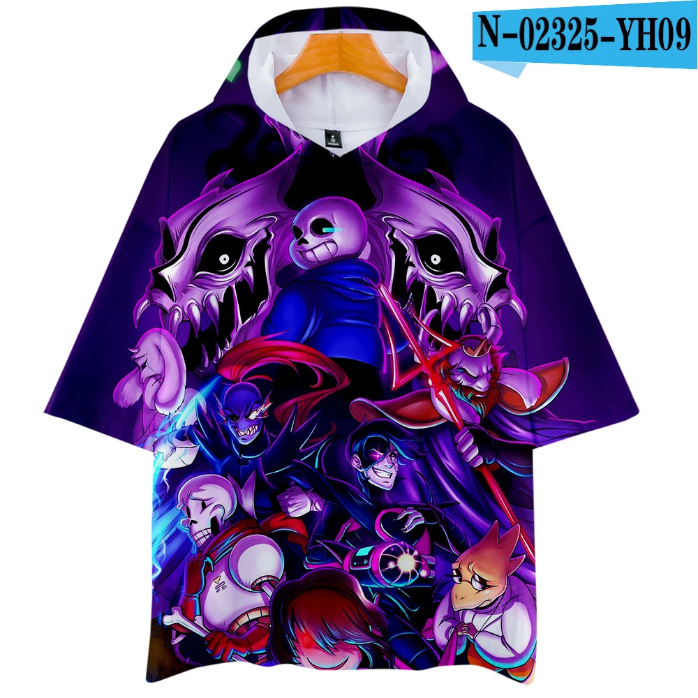 Undertale 3D Футболка с принтом Мужская мода Harajuku повседневная с коротким рукавом Kawaii популярная игра 3D футболка с капюшоном XXS-4XL - Color: N02325