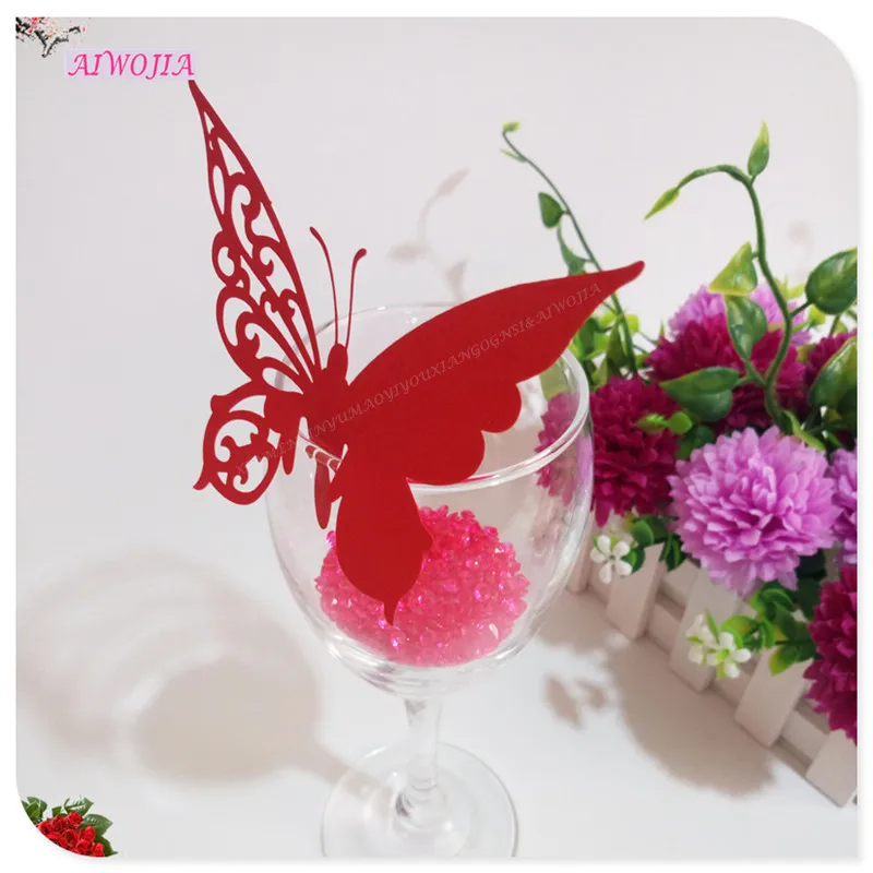 Свадебные украшения для помолвки 50 шт./лот вырезные бумажные карты вина имя место