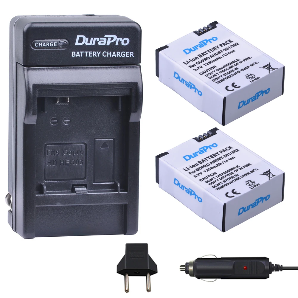 Внешняя Аккумуляторная батарея для камеры 2 шт. + Автомобильное зарядное