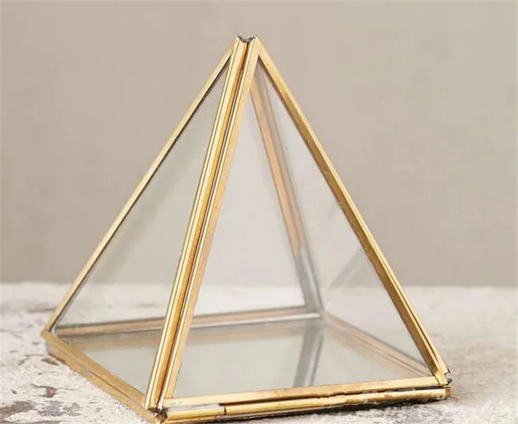 Стеклянный террариум в форме пирамиды настольный горшок для растений суккулент