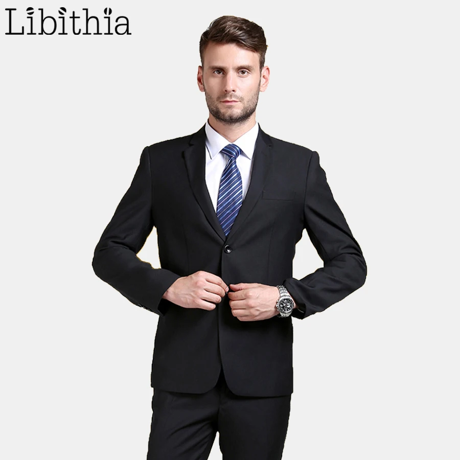 (Куртки + брюки) мужской костюм для работы превосходный облегающий смокинг с