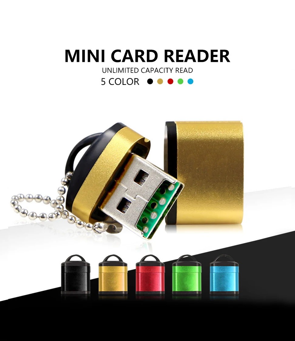 Маленький мини USB кард-ридер для micro sd TF карт, цветной кард-ридер для карт памяти, высокоскоростное считывание карт,, micro sd usb 2,0