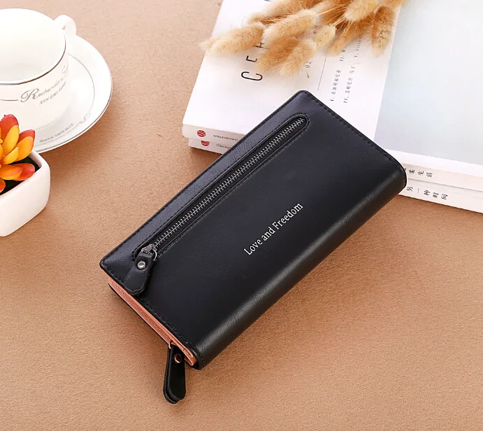 Новинка 2019 модные женские кошельки кожаный кошелек на молнии Женский Длинный