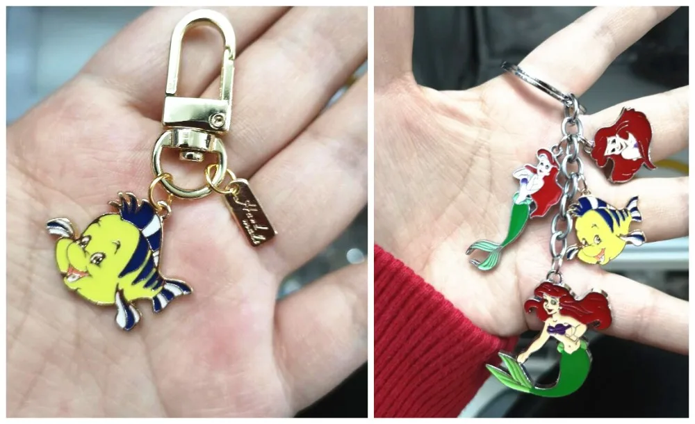 Бесплатная доставка 1 шт. милые Подвески в виде русалки из мультфильма брелки