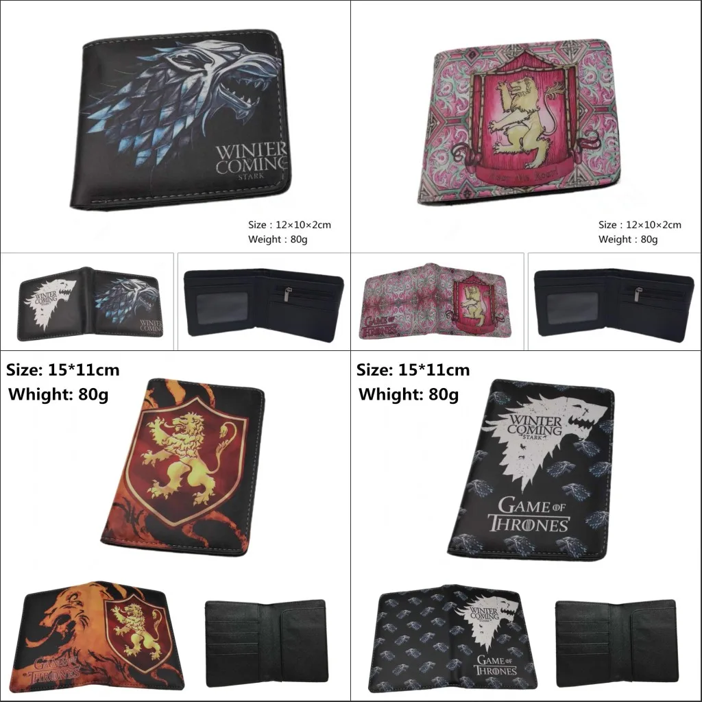 Мужской кошелек Bi Fold, тонкий кошелек, Игра престолов СТАРКОВ, кошельки с персонажами мультфильмов, женские кошельки и кошельки с монеткой, Подарочный мешок