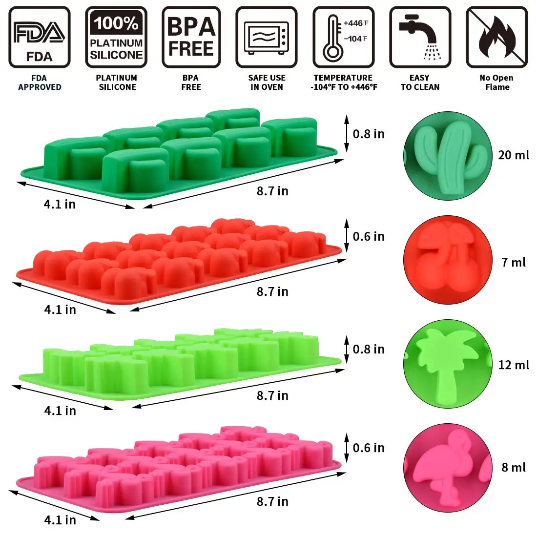 Кленовый лист кактус вишня птица силиконовая форма для торта ледяной куб лоток