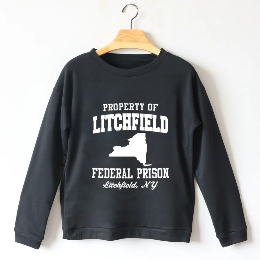 2017 Fashion Hoodies Women Sweatshirts Casual Letters Print Long Sleeve Black Pullovers Loose tops Female Sweatshirt | Женская одежда