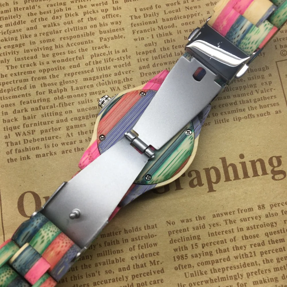 Цветные бамбуковые полностью деревянные часы для женщин лучшие подарки на день