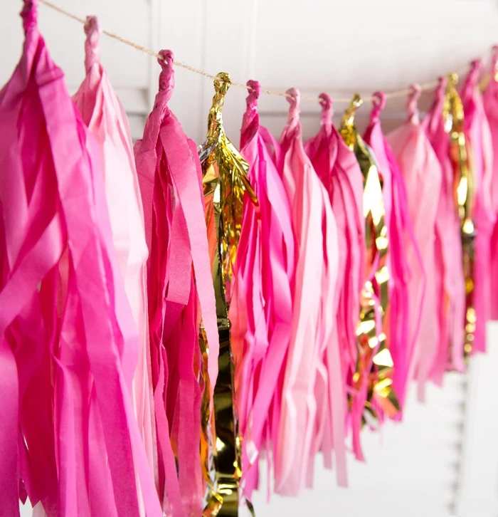 (Фуксия розовый золотой) потрясающая бумажная кисточка ткань для изготовления