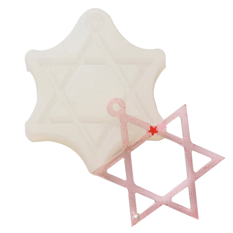 

Hexagram Saturn The Six Star Planet Silicone Resin DIY Mold Jewelry White Making Craft Handmade 1pc