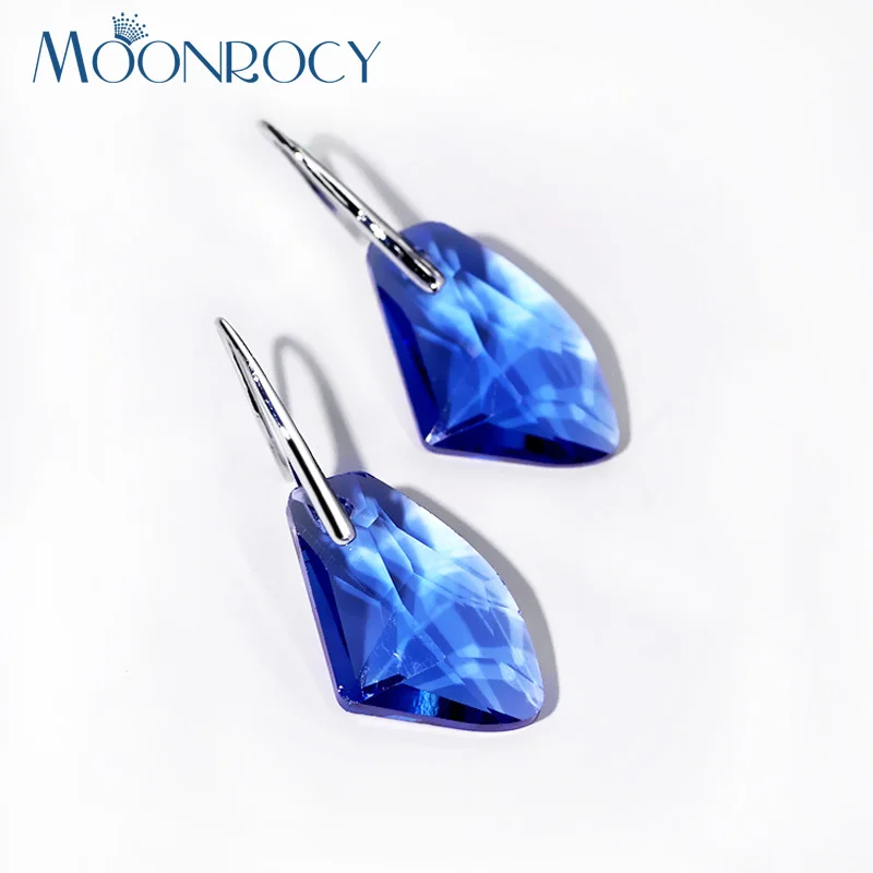 Moonrocy Бесплатная доставка Модные украшения Серебро Цвет Длинные синий зеленый