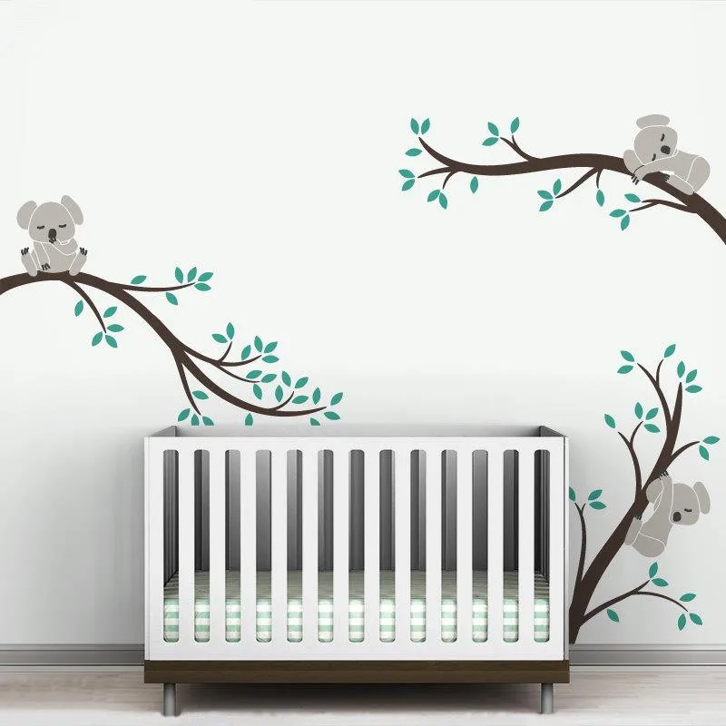 A002 негабаритные съемные Koala дерево Branche DIY настенные наклейки Настенная Наклейка