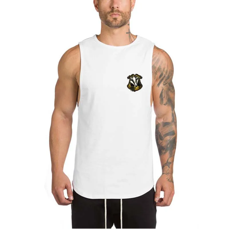 Поттер Hogwart тренажерный зал рубашки Для мужчин короткие рукавов Training Tee Фитнес