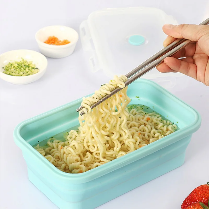 Силиконовый складной контейнер для микроволновой печи Bento, Портативный Ланч-бокс из здорового материала, контейнер для хранения продуктов, контейнер для еды, 1 шт./3 шт