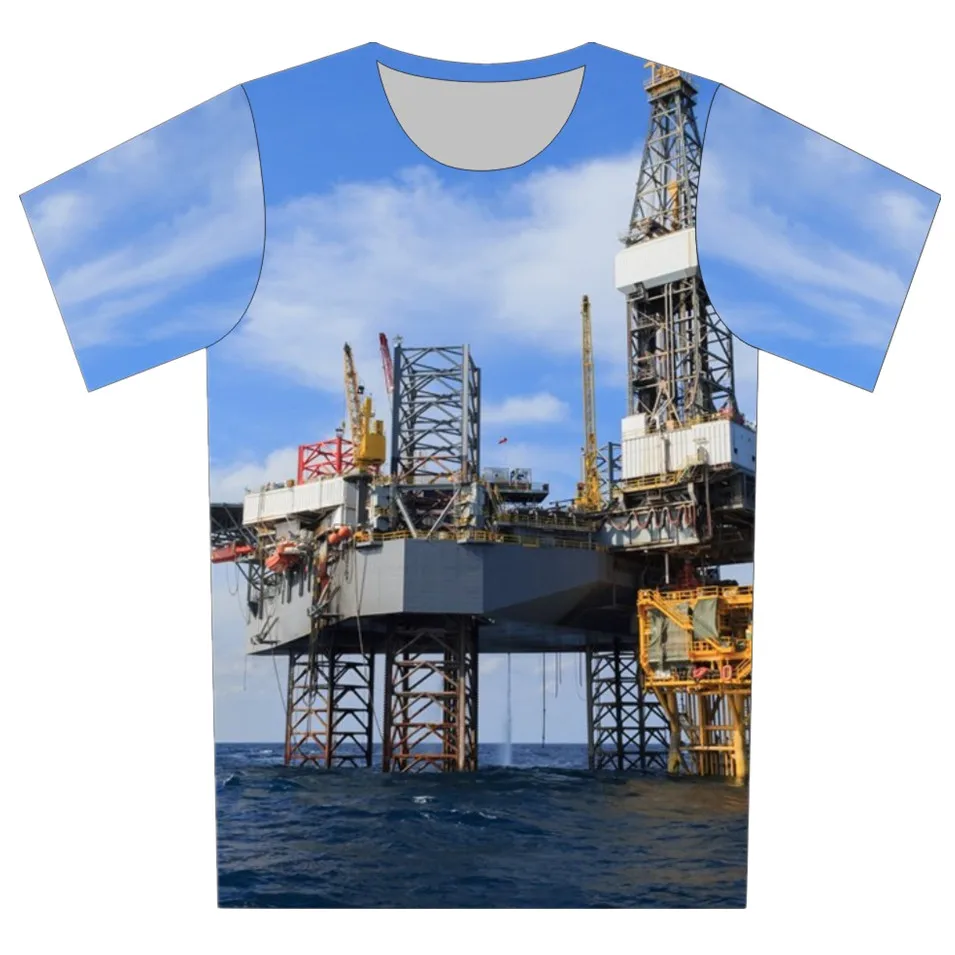 Детская летняя 3D футболка 2018 модная с рисунком лодки самолета радара дерева