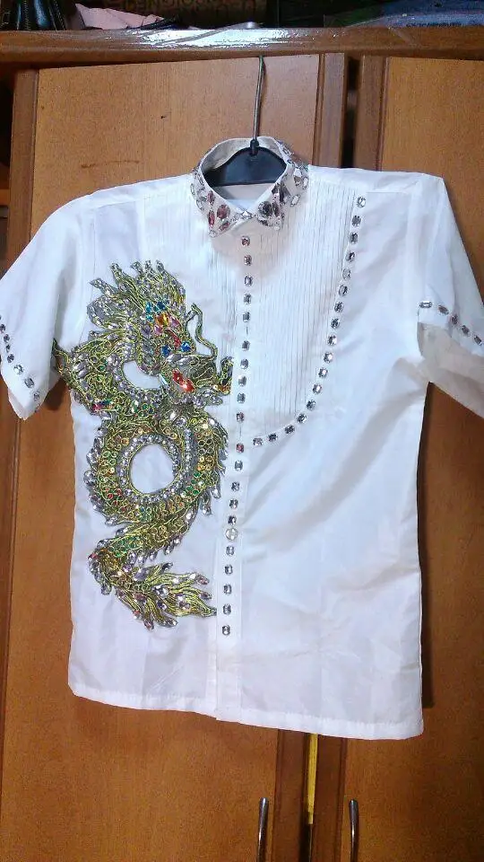 22*35cm large dragon embroidery on black gauze with paillette sew-on applique raw material for classic or performing clothes | Дом и сад