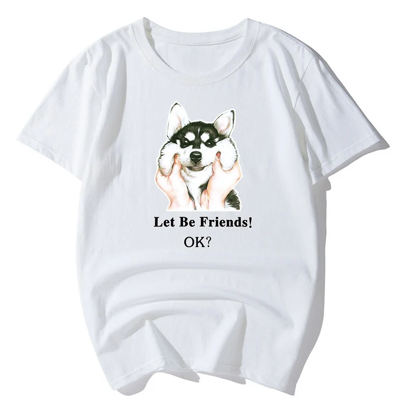 FAISIENS летние мужские смешные футболки хаски собака с коротким рукавом новые