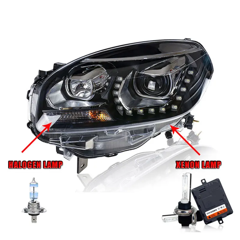 Halogen HighBeam 2 шт. светодиодный фары для Renault Koleos 2013 светодиодный автомобильный фонарь ангельские глазки ксенон HID комплект Противотуманные фары светодиодный дневные ходовые огни - Цвет: Halogen HighBeam