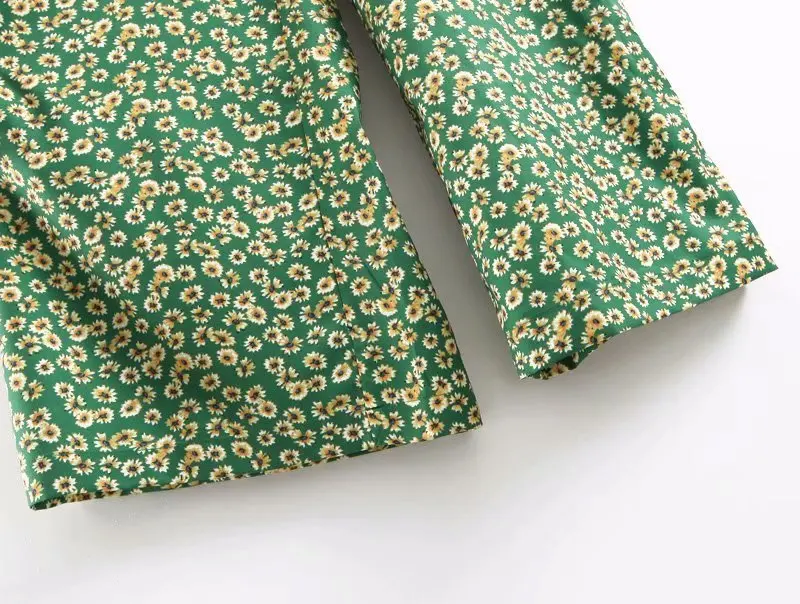 Женский цветочный комбинезон с широкими штанинами без рукавов глубоким V